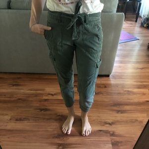 Cargo pants with tie waist